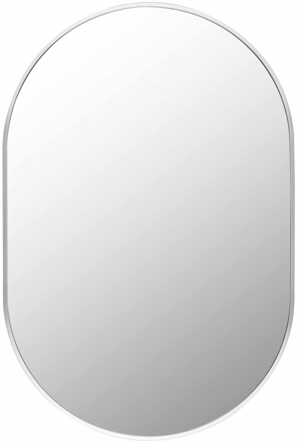 Hagenburg Silver Oval Aluminum Frame Mirror - The Rug Decor