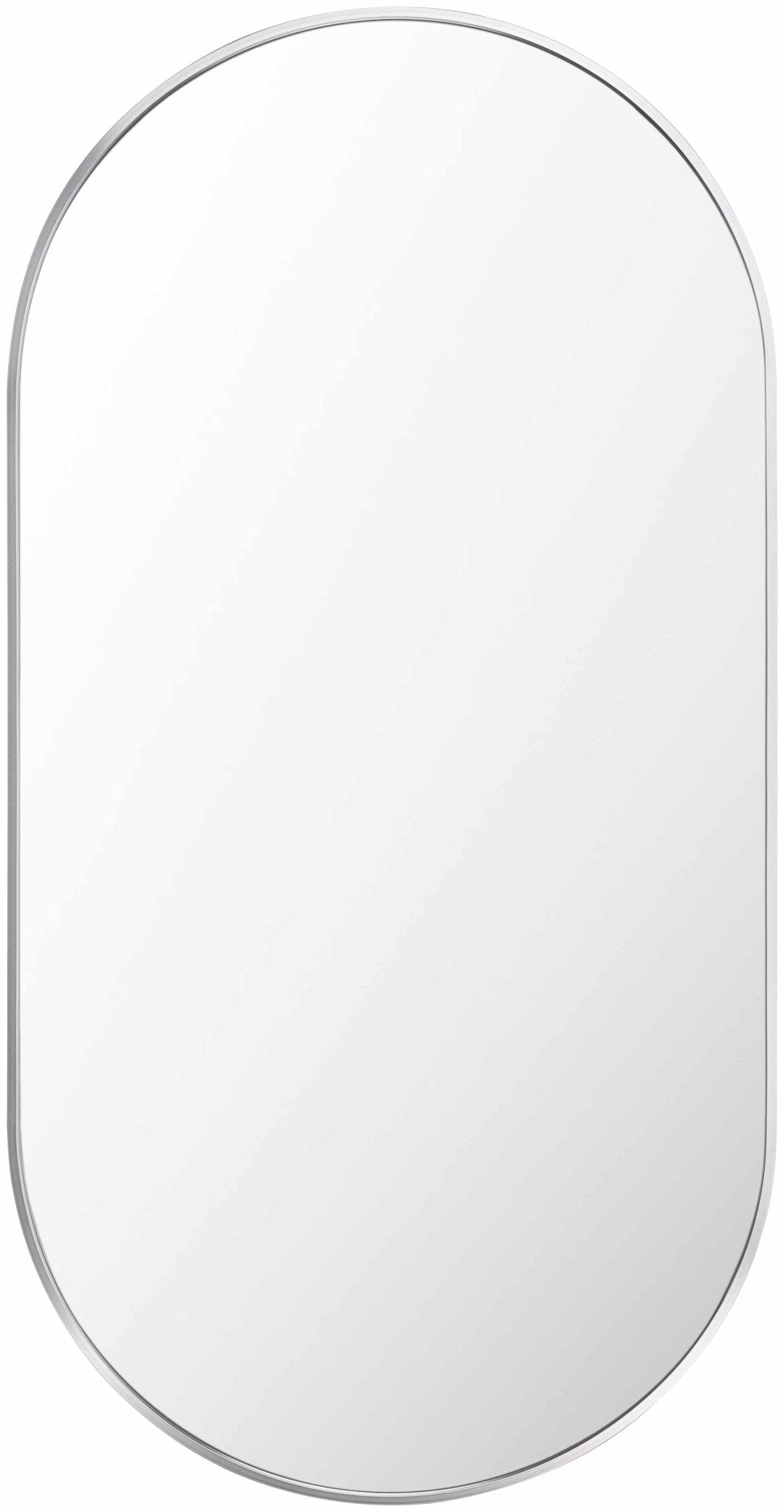Hagenburg Silver Oval Aluminum Frame Mirror - The Rug Decor