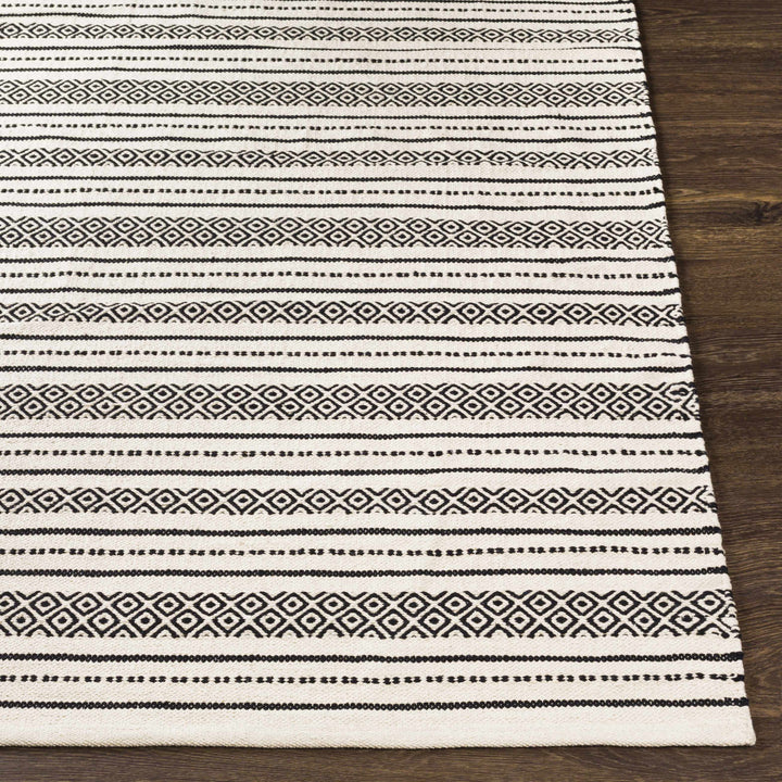 Hagnaya Ivory And Black Modern style Hand Woven Area Rug