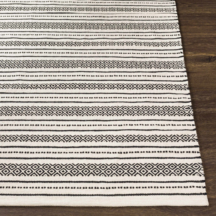Hagnaya Ivory And Black Modern style Hand Woven Area Rug - The Rug Decor