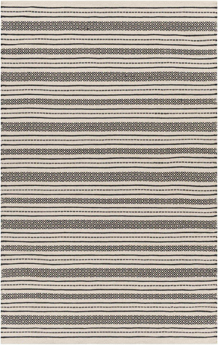 Hagnaya Ivory And Black Modern style Hand Woven Area Rug - The Rug Decor