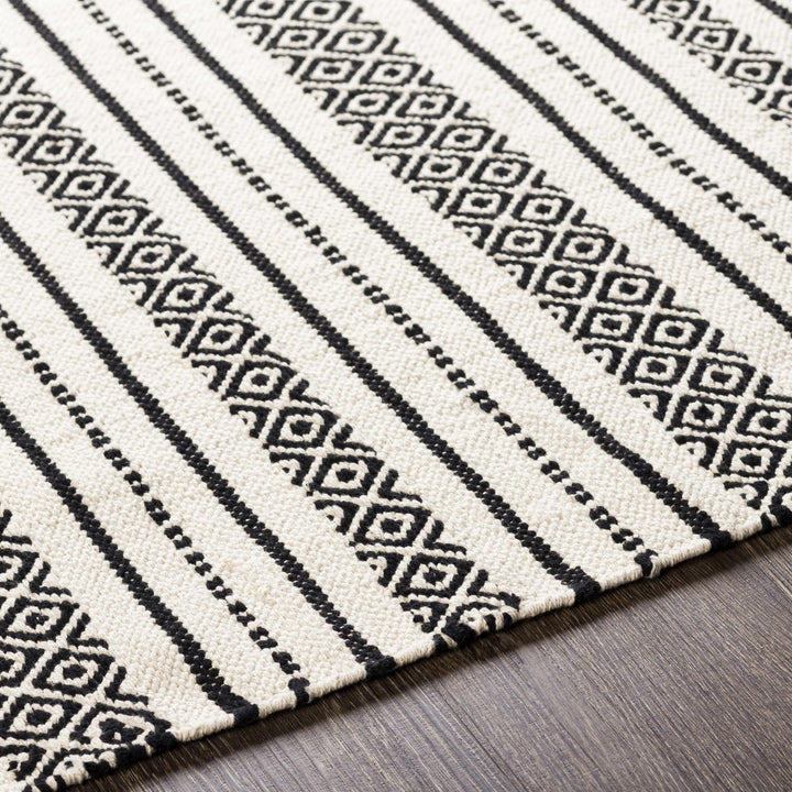 Hagnaya Ivory And Black Modern style Hand Woven Area Rug - The Rug Decor