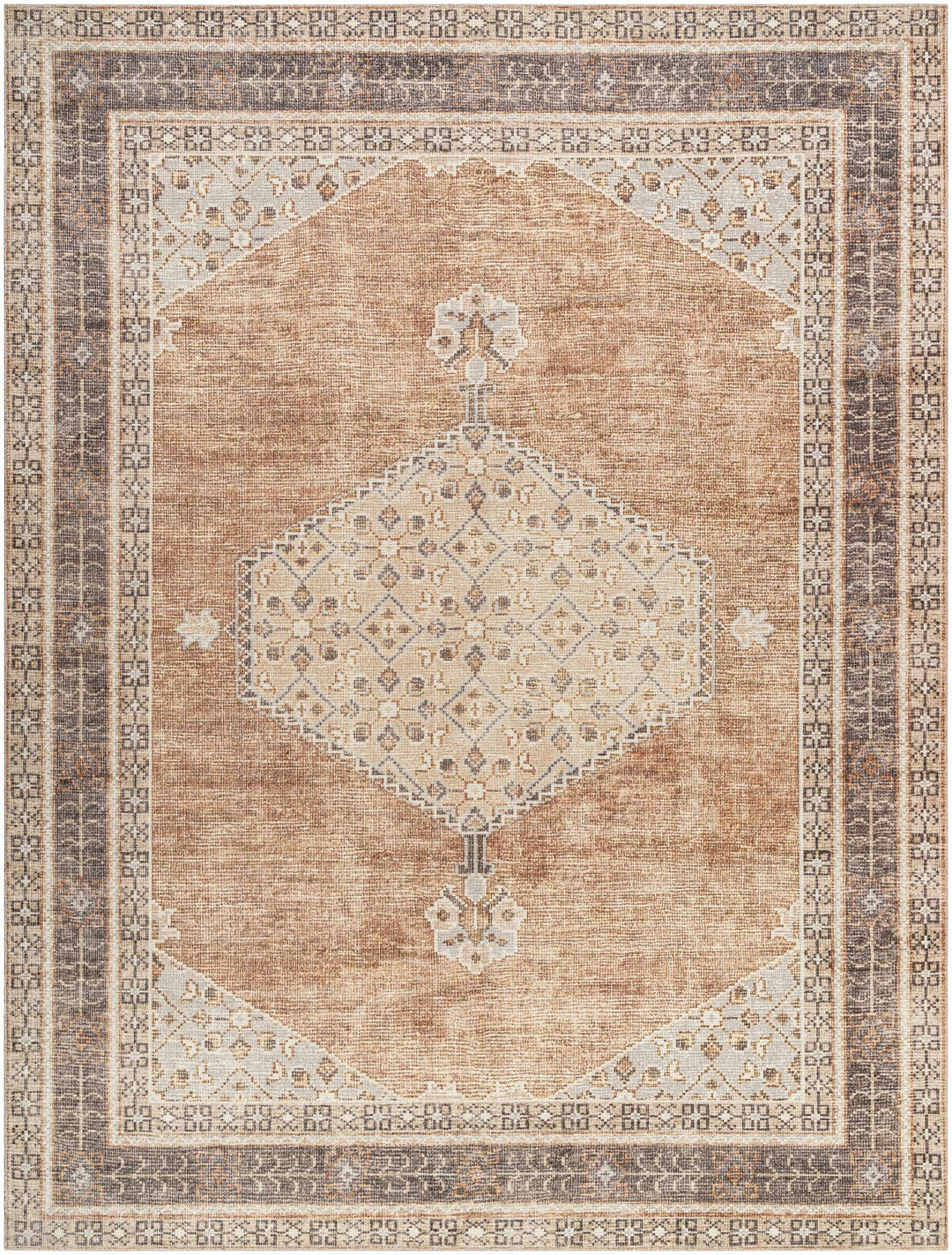 Haide Traditional Brown Machine Woven Rug - The Rug Decor