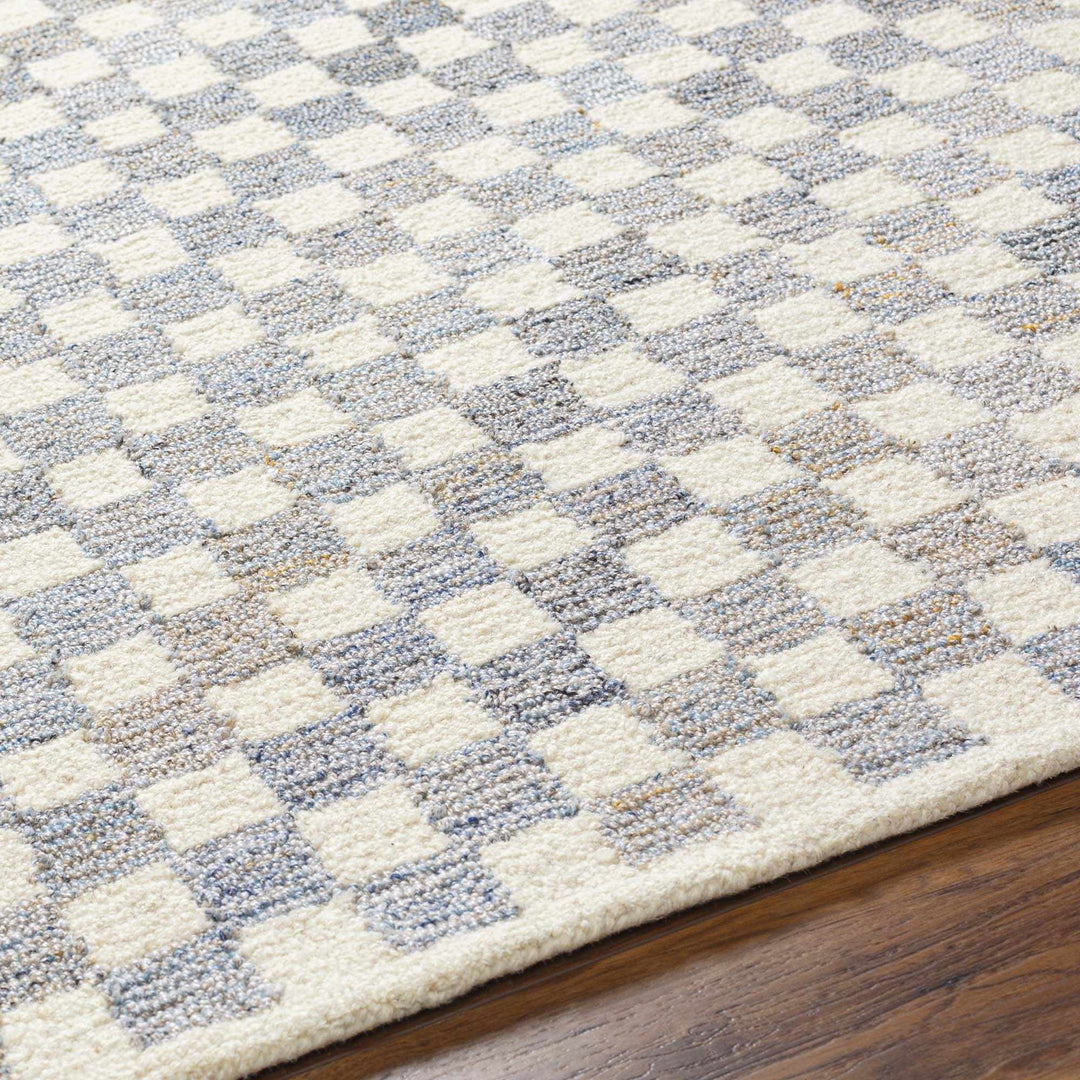 Halen Modern Gray And Ivory Checkered Rug - The Rug Decor