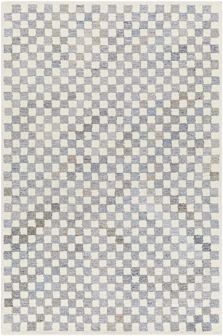 Halen Modern Gray And Ivory Checkered Rug - The Rug Decor