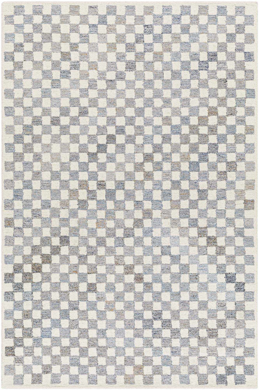 Halen Modern Gray And Ivory Checkered Rug - The Rug Decor