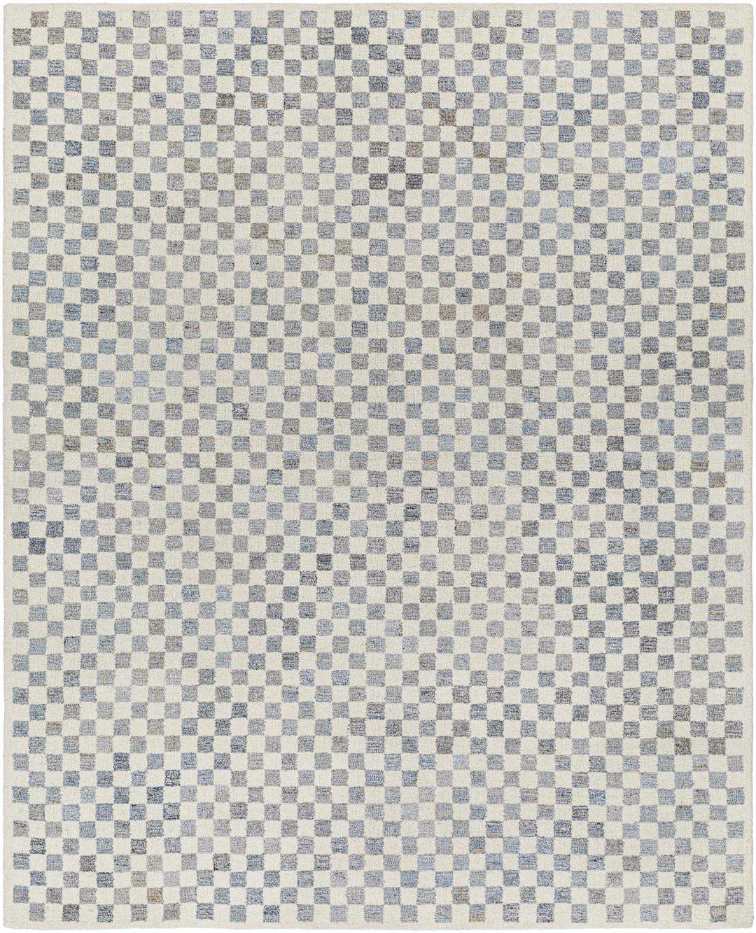 Halen Modern Gray And Ivory Checkered Rug - The Rug Decor