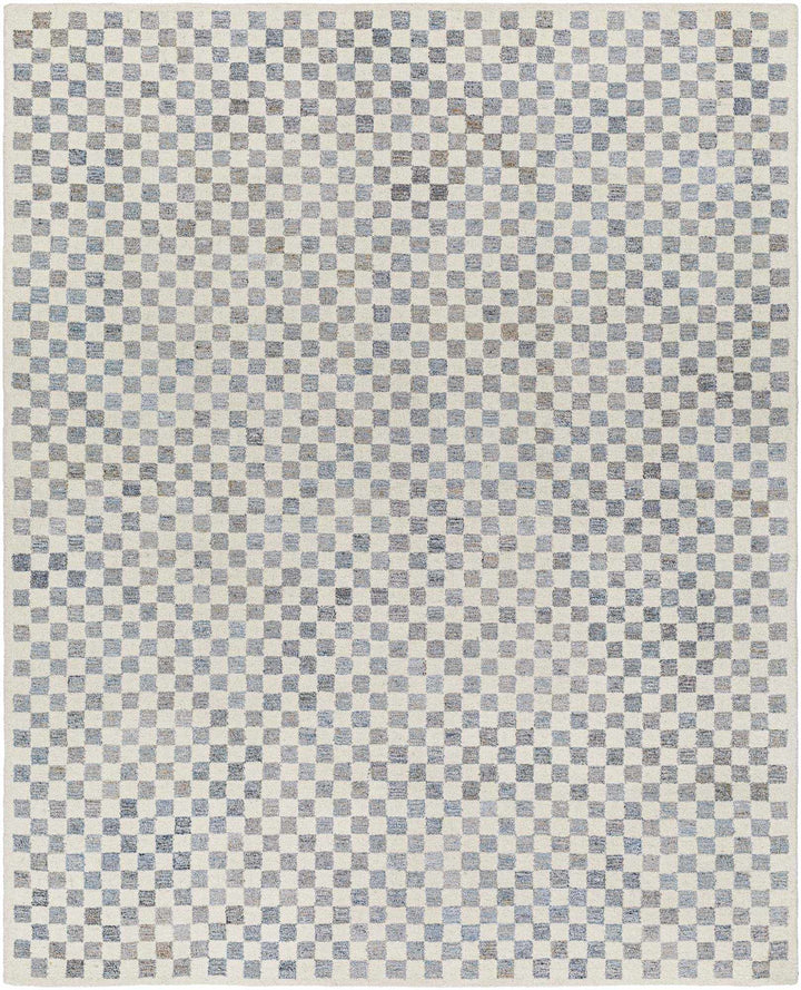 Halen Modern Gray And Ivory Checkered Rug - The Rug Decor