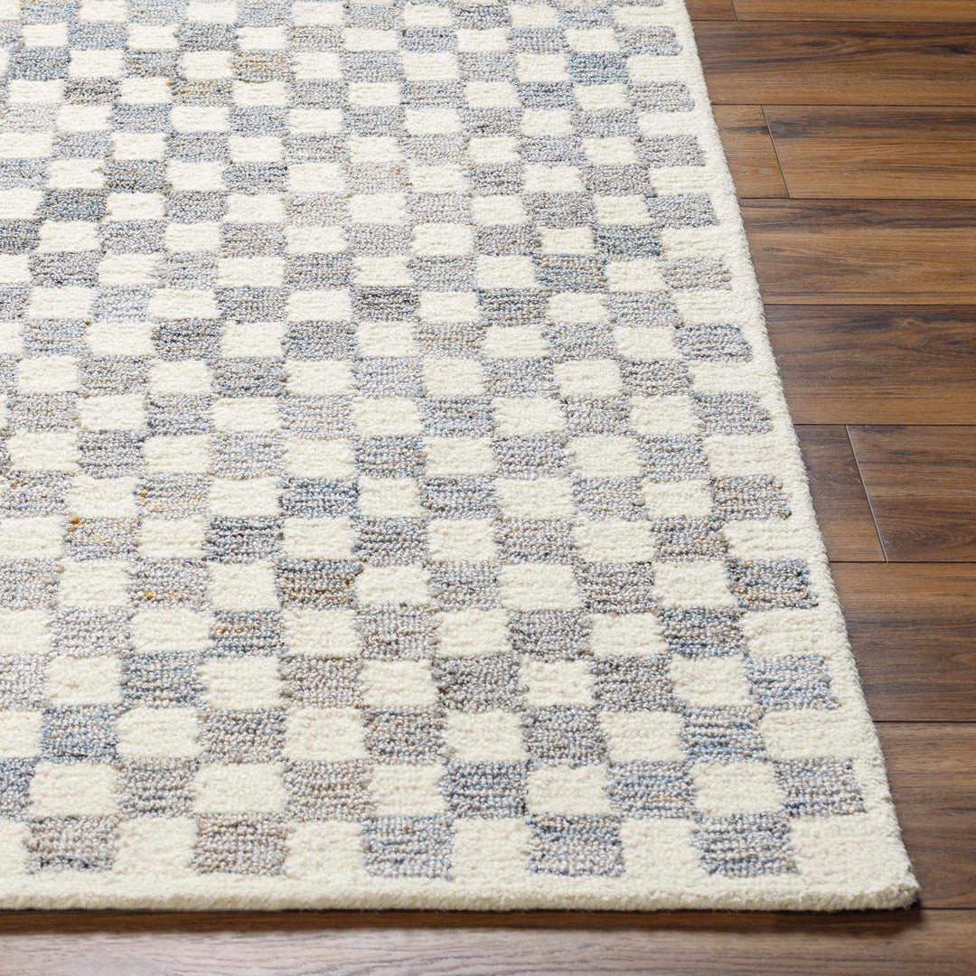 Halen Modern Gray And Ivory Checkered Rug - The Rug Decor