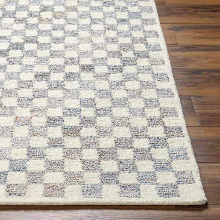 Halen Modern Gray And Ivory Checkered Rug - The Rug Decor
