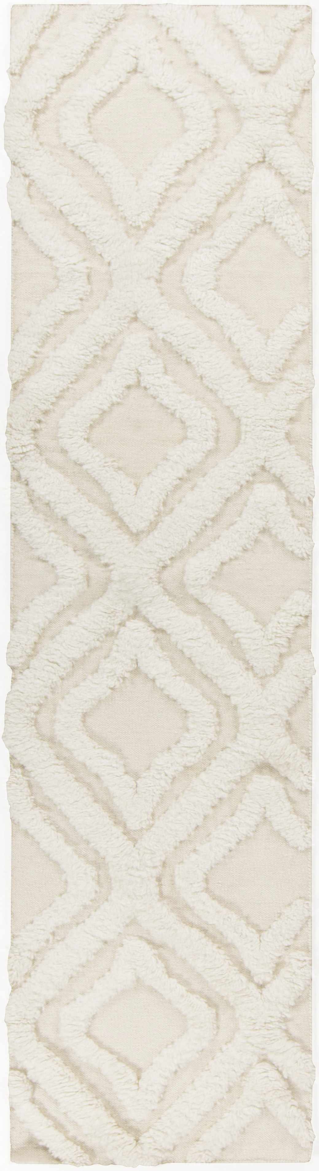 Halesite Ivory Modern Geometrical Design Hand Woven Area Rug