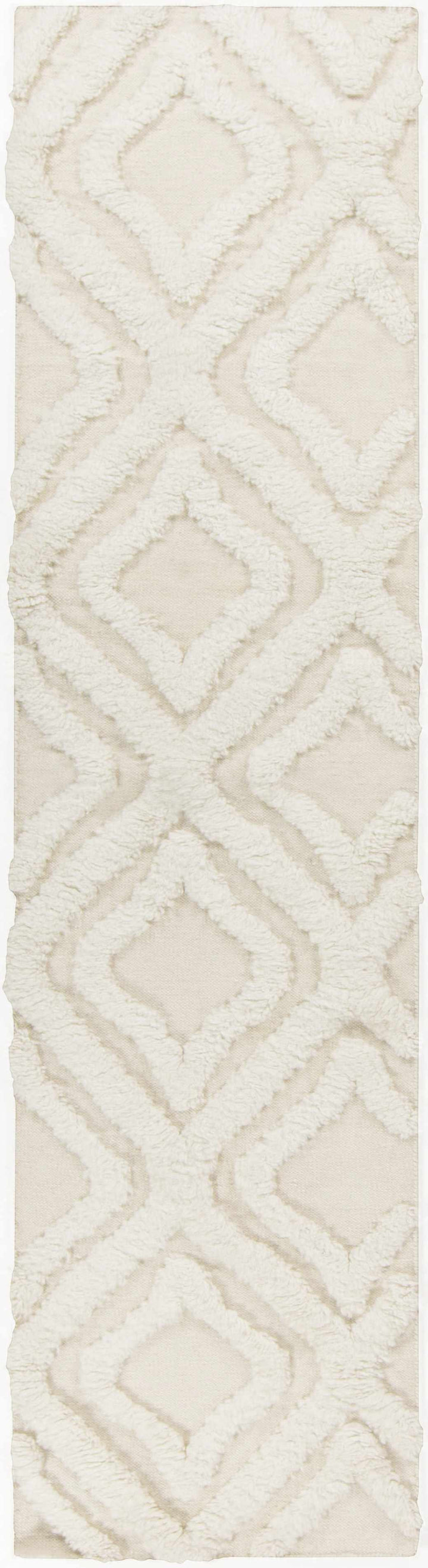 Halesite Ivory Modern Geometrical Design Hand Woven Area Rug