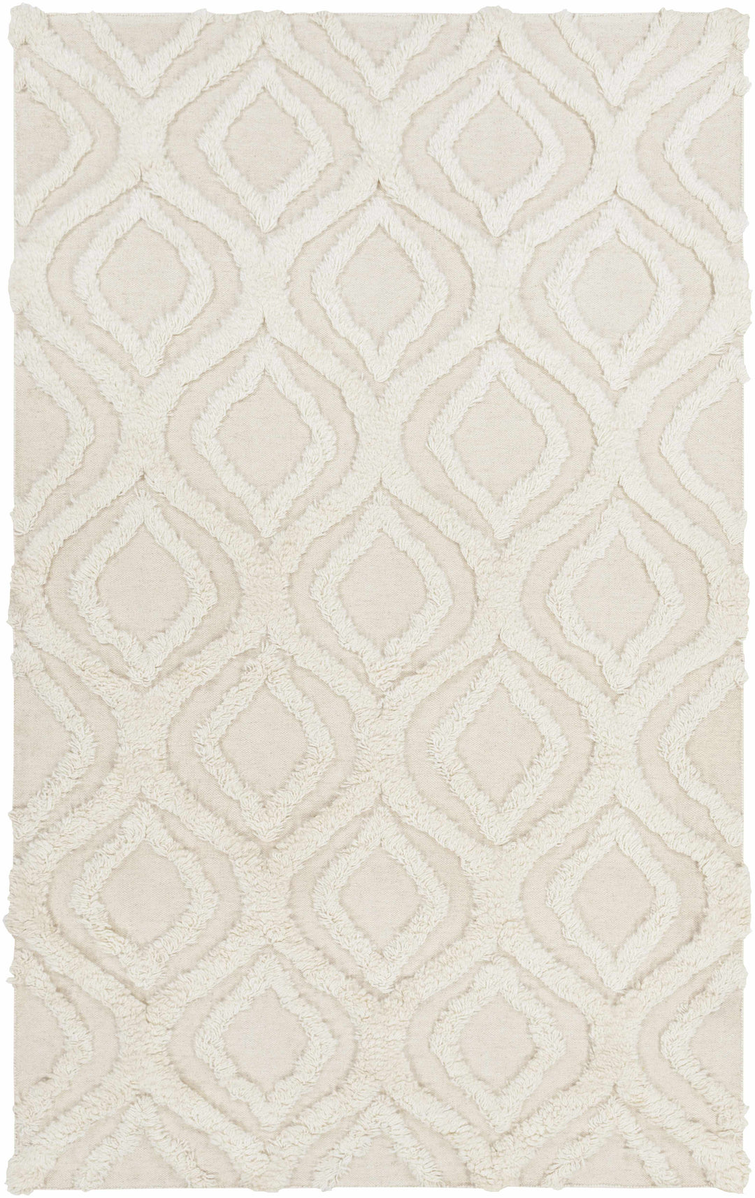 Halesite Ivory Modern Geometrical Design Hand Woven Area Rug