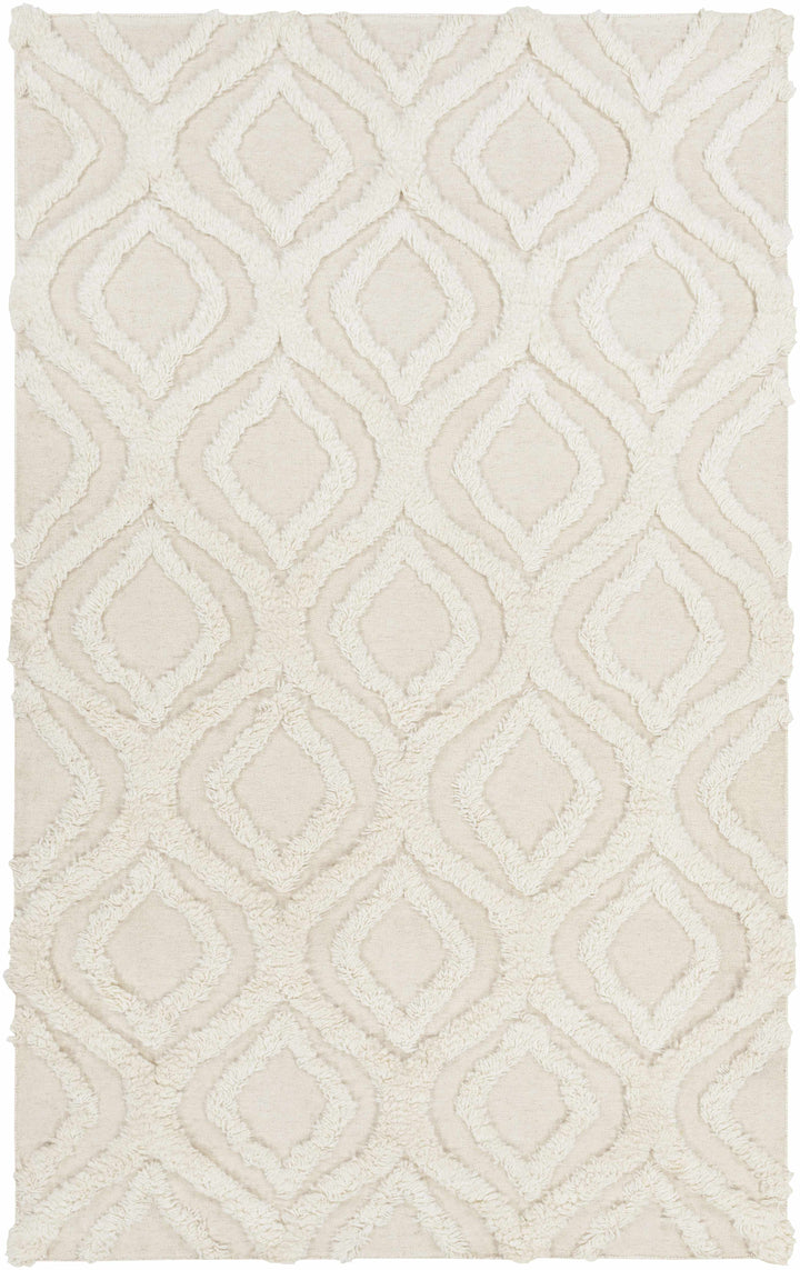 Halesite Ivory Modern Geometrical Design Hand Woven Area Rug
