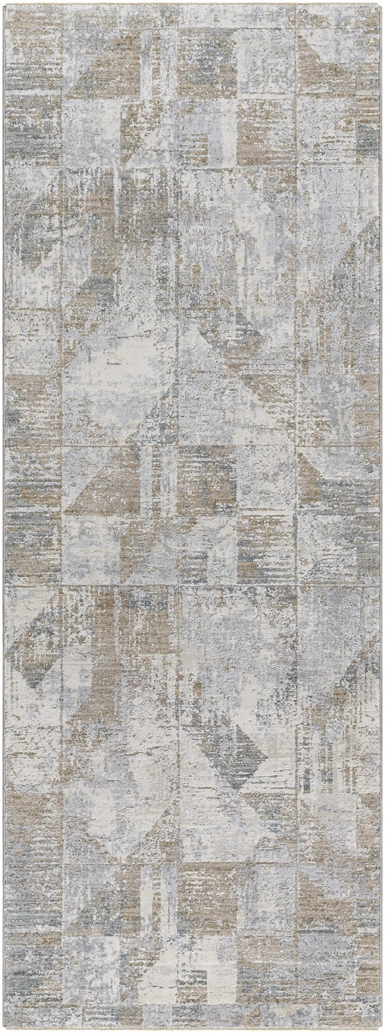 Halia Modern Geometric Design Brown And Gray Boutique Rug - The Rug Decor