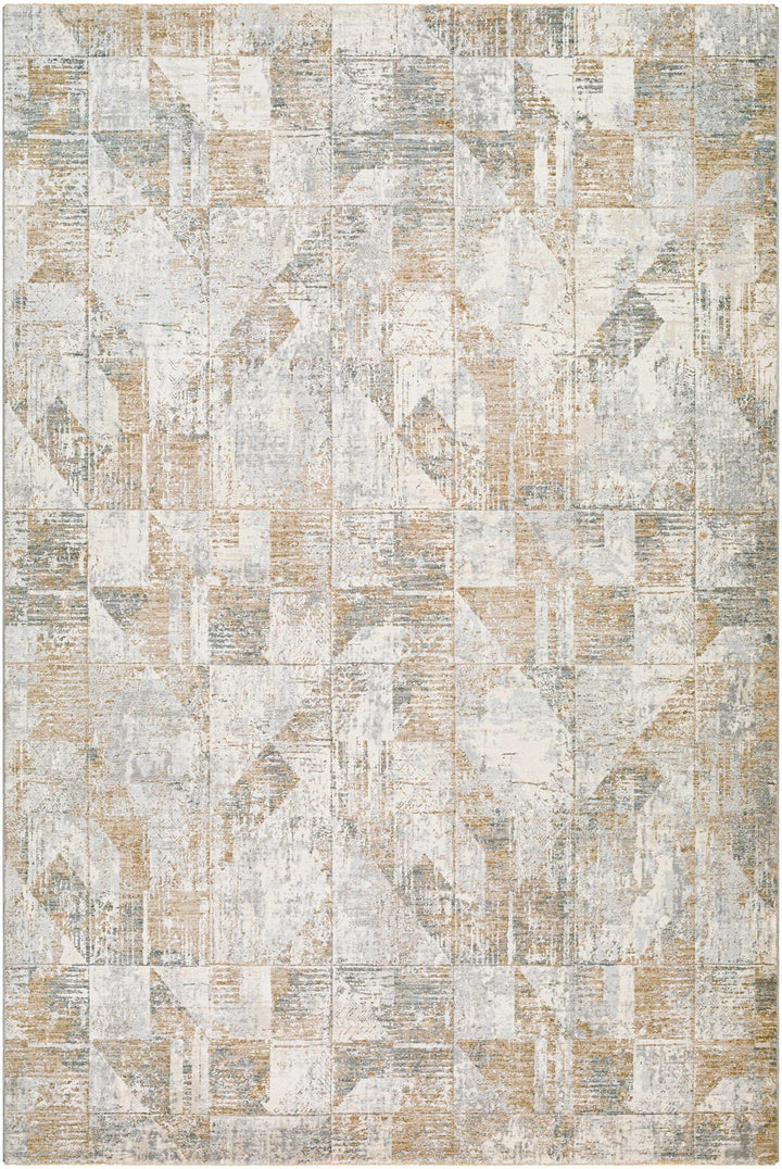 Halia Modern Geometric Design Brown And Gray Boutique Rug - The Rug Decor