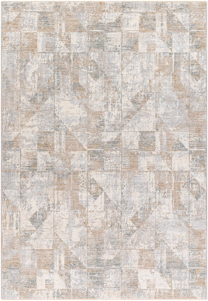 Halia Modern Geometric Design Brown And Gray Boutique Rug - The Rug Decor
