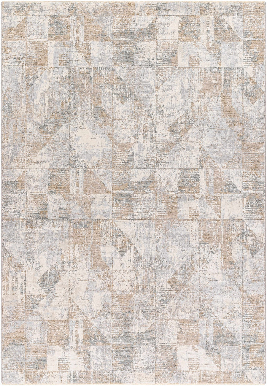 Halia Modern Geometric Design Brown And Gray Boutique Rug - The Rug Decor