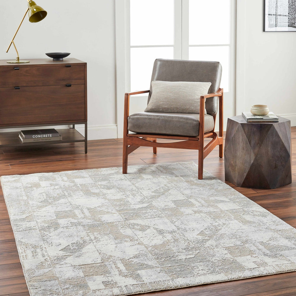 Halia Modern Geometric Design Brown And Gray Boutique Rug - The Rug Decor