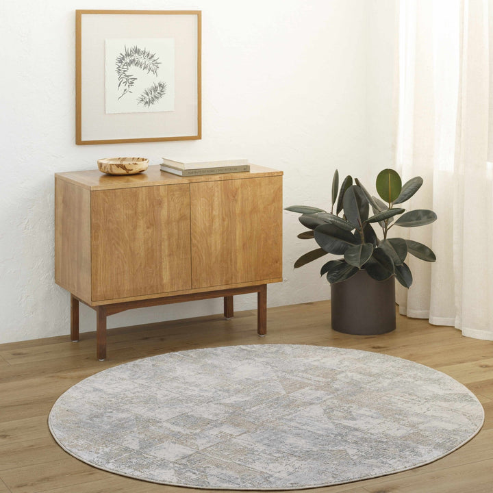 Halia Modern Geometric Design Brown And Gray Boutique Rug - The Rug Decor