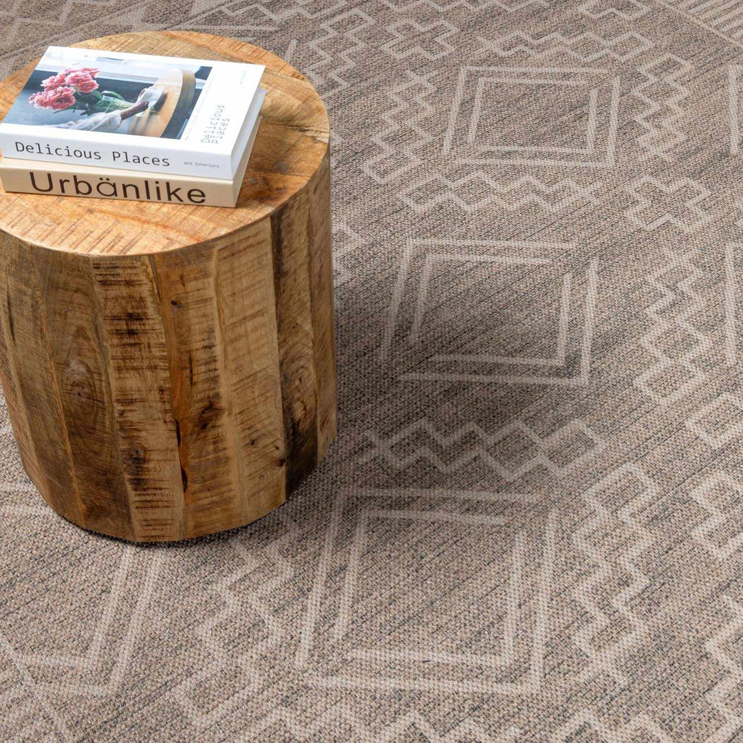 Halle Modern Tribal Design Tan Washable Area Rug - The Rug Decor