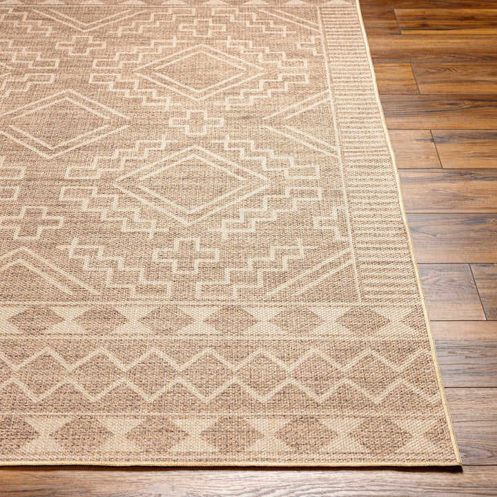 Halle Modern Tribal Design Tan Washable Area Rug - The Rug Decor