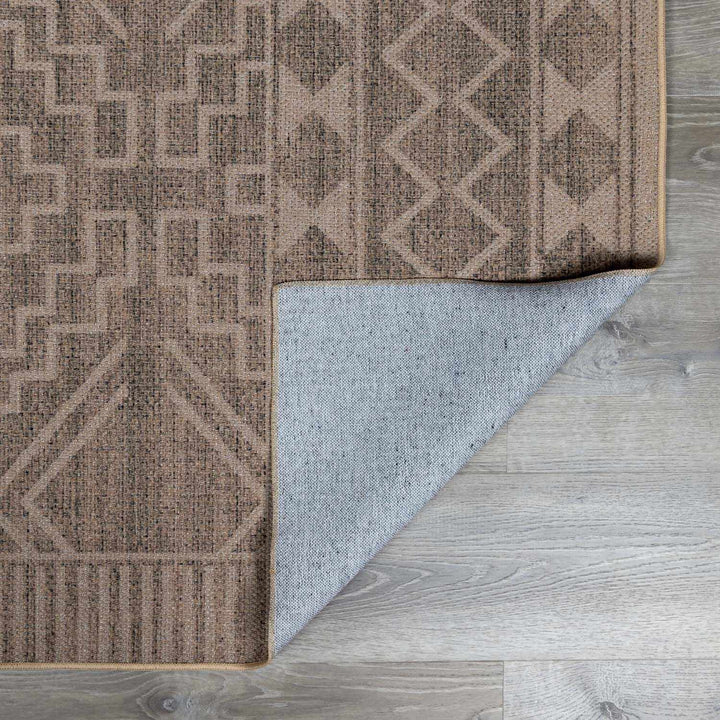 Halle Modern Tribal Design Tan Washable Area Rug - The Rug Decor