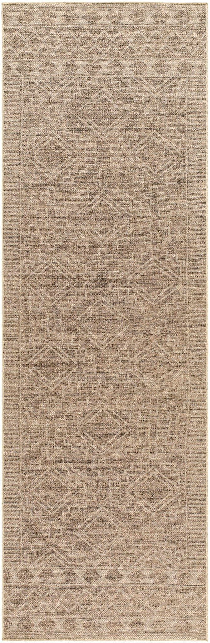 Halle Modern Tribal Design Tan Washable Area Rug - The Rug Decor