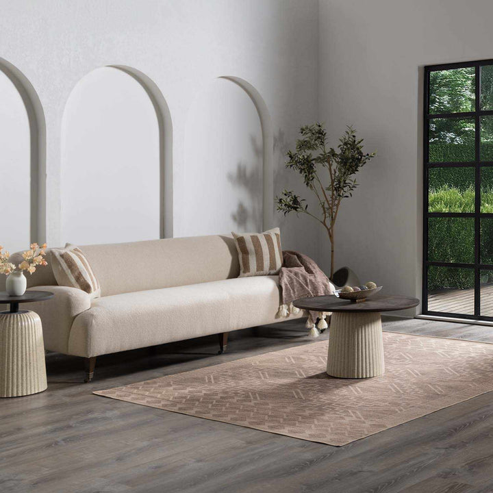 Halle Modern Tribal Design Tan Washable Area Rug - The Rug Decor