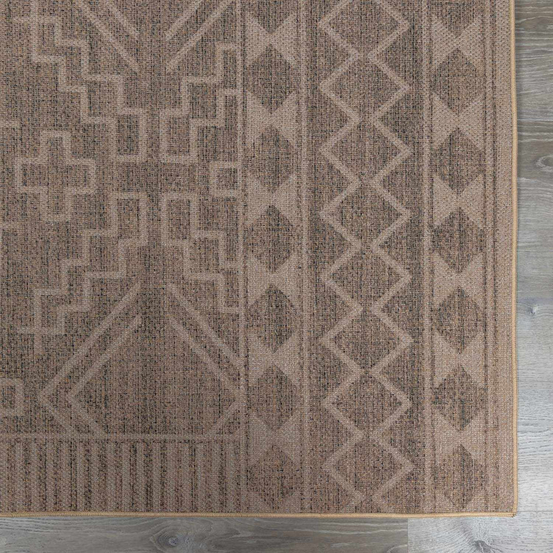 Halle Modern Tribal Design Tan Washable Area Rug - The Rug Decor