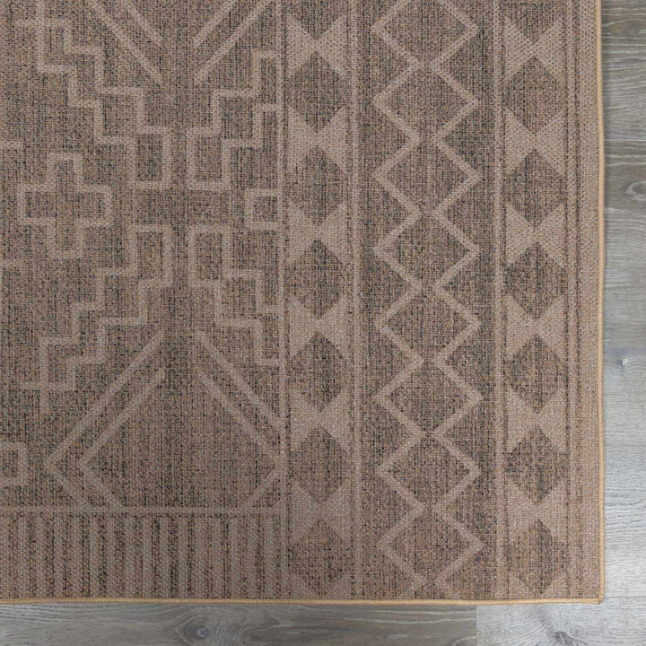 Halle Modern Tribal Design Tan Washable Area Rug - The Rug Decor