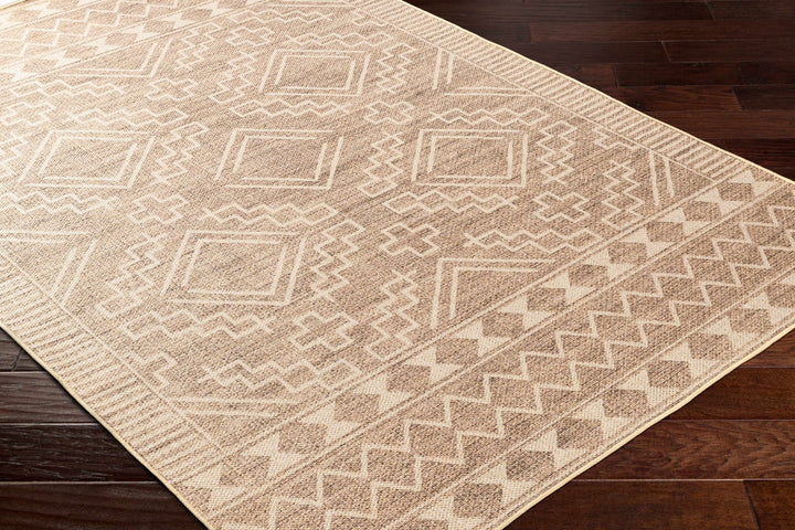 Halle Modern Tribal Design Tan Washable Area Rug - The Rug Decor