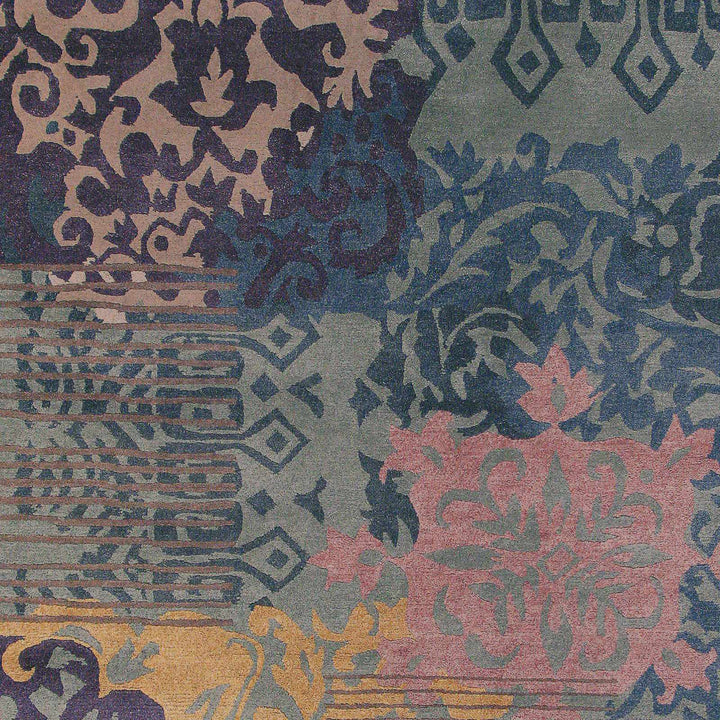 Hallsboro Contemporary Style Blue And Gray Hand Knotted Area Rug