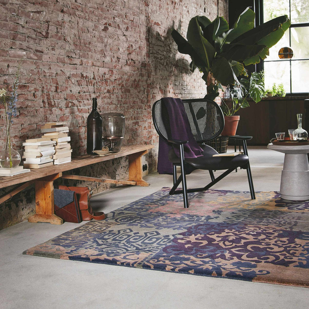 Hallsboro Contemporary Style Blue And Gray Hand Knotted Area Rug - The Rug Decor