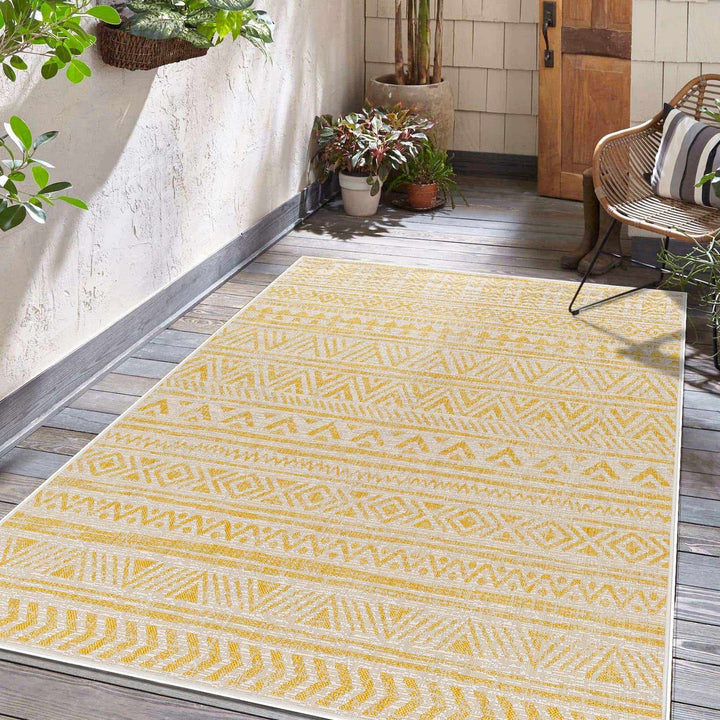 Haluk Bohemian Yellow And Camel Rug - The Rug Decor
