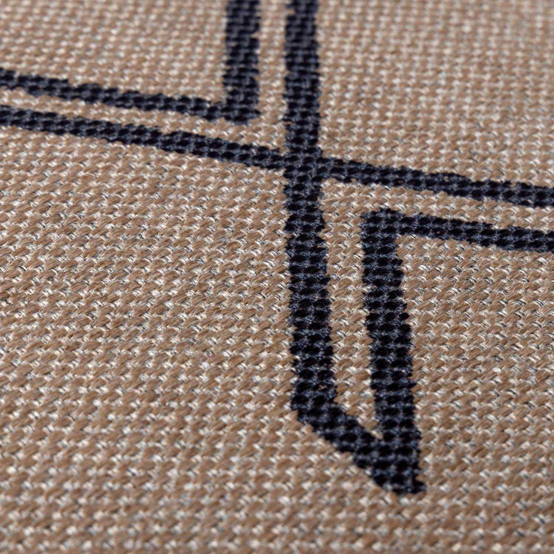 Hamid Traditional Geometric Design Tan And Taupe Washable Rug - The Rug Decor