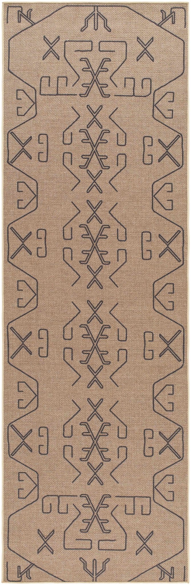 Hamid Traditional Geometric Design Tan And Taupe Washable Rug - The Rug Decor
