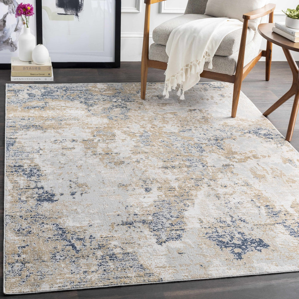 Hamlet Modern Style Beige And Blue Area Rug - The Rug Decor