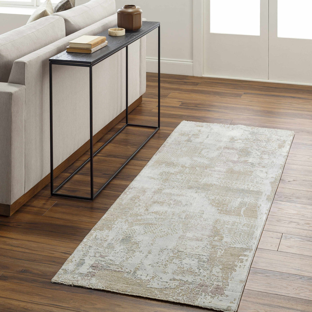 Hanae Modern Abstract Design Beige And Ivory Area Rug