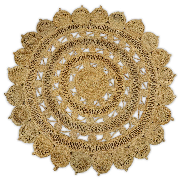 Quick Ship 3x3 Round Hand Braided Natural Brown Jute Rug