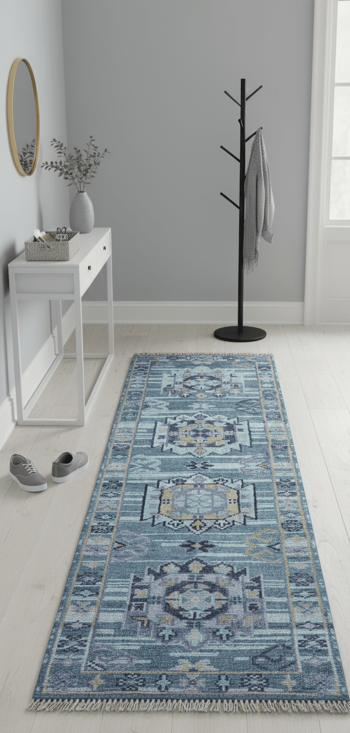 Hand knotted 2.6x8 Gray Traditional Transitional Design Wool Area Rug - The Rug Decor