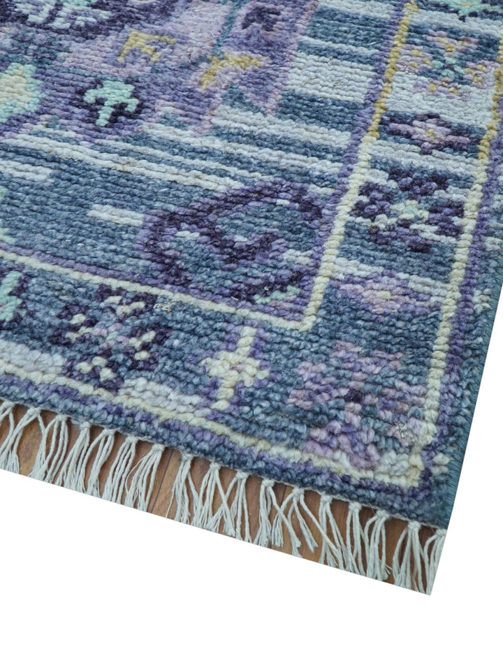 Hand knotted 2.6x8 Gray Traditional Transitional Design Wool Area Rug - The Rug Decor