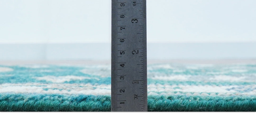 Hand knotted 2.6x8 Teal Traditional Khotan Design Wool Area Rug - The Rug Decor