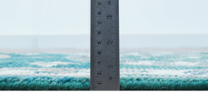 Hand knotted 2.6x8 Teal Traditional Khotan Design Wool Area Rug - The Rug Decor