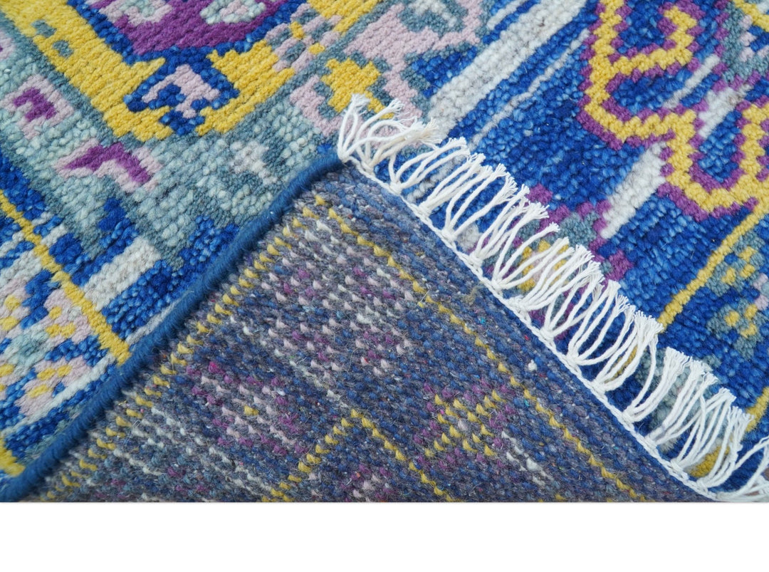 Hand knotted 2x3 Blue Traditional Transitional Design Wool Area Rug - The Rug Decor