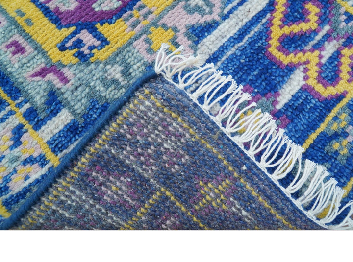 Hand knotted 2x3 Blue Traditional Transitional Design Wool Area Rug - The Rug Decor