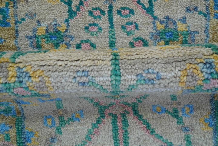 Hand Knotted 2x3 Traditional Design Gray And Green Wool Area Rug - The Rug Decor