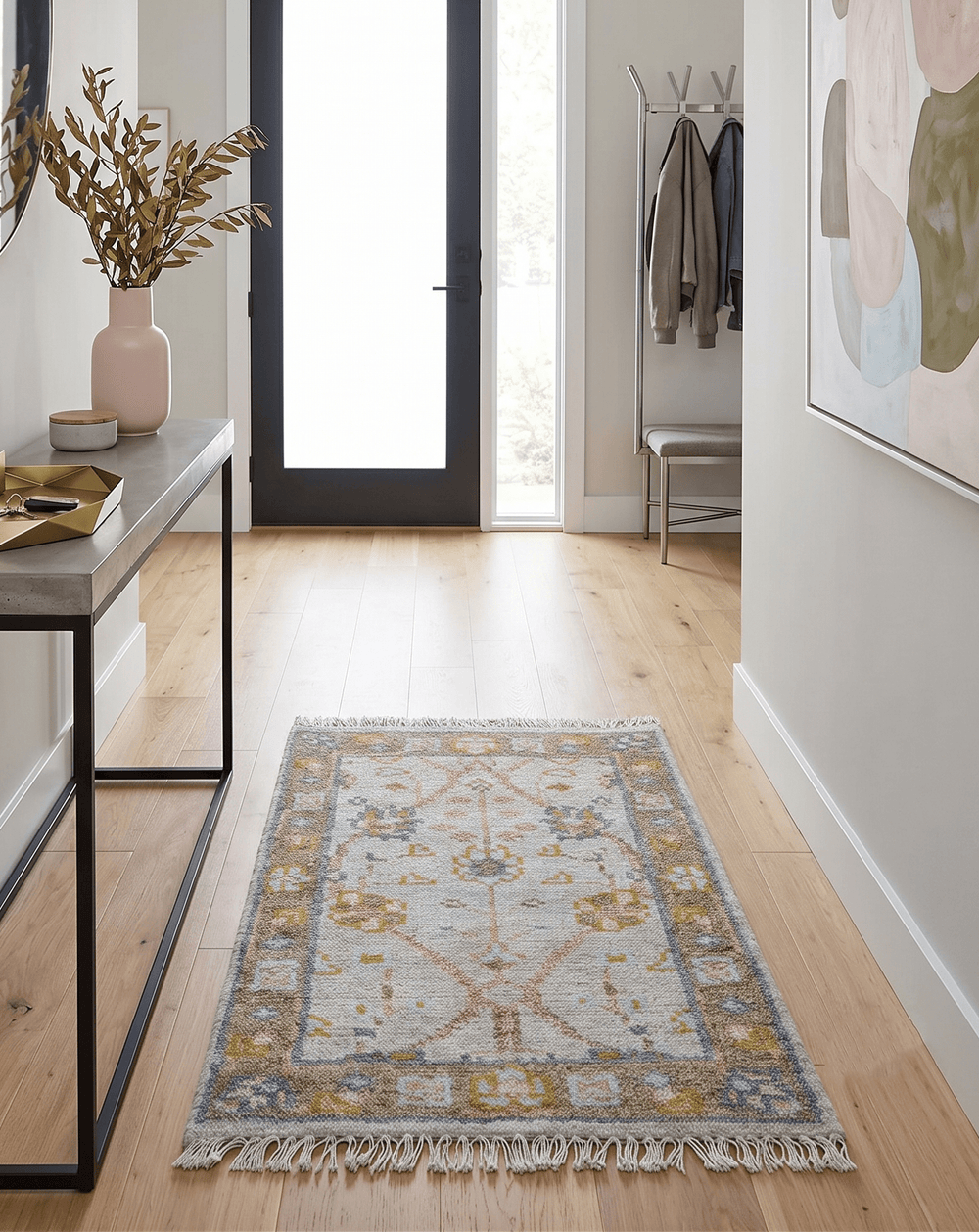 Hand Knotted 2x3 Traditional Style Gray And Brown Wool Rug - The Rug Decor