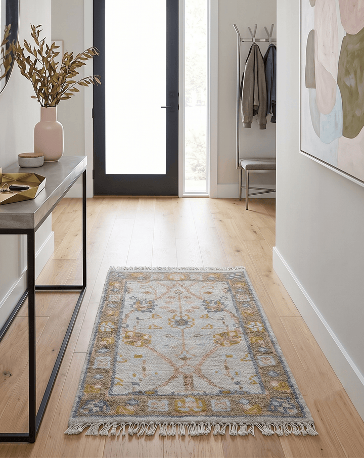 Hand Knotted 2x3 Traditional Style Gray And Brown Wool Rug - The Rug Decor