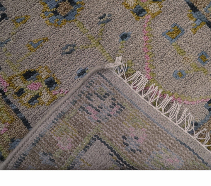 Hand Knotted 2x3 Traditional Style Taupe And Brown Wool Rug - The Rug Decor